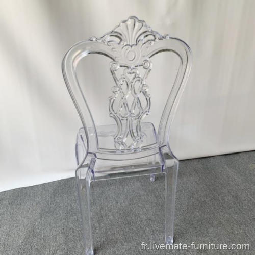 Chaise en acrylique de mariage Chaise de cristal de résine